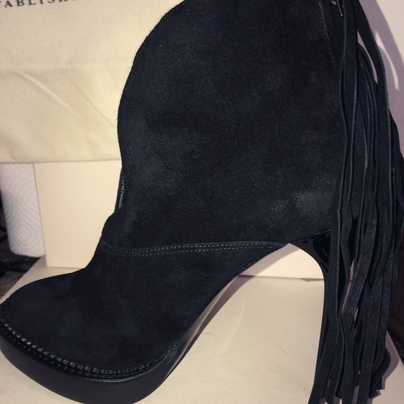 Burberry Nadie Suede Fringe Ankle Boot - Picture 2 of 7